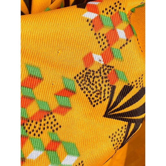 Vintage 70s oversized blouse, puffy sleeves top, yellow black green orange - Picture 9 of 9